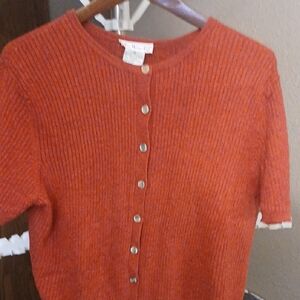 Talbots Rust Knit Cardigan